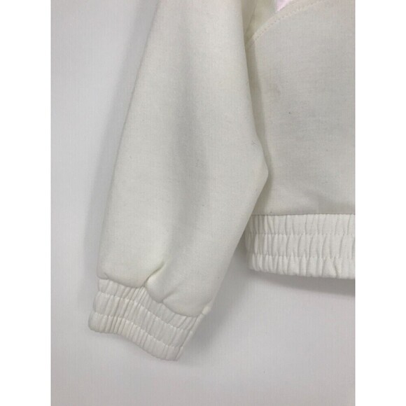 Zara Kids Toddler Girls "Just Be Wonderful" White Hoodie | Size 8 | Front Zipper - Picture 9 of 9